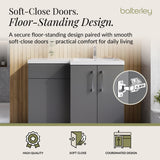 Bathroom Vanity Unit with Basin & WC, Right Hand, 1100mm x 390mm - Choice of Colour