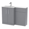 [BFLE2212L] Bramshall Contemporary 2 Door Floor Standing Combination Unit with Stone Basin, 1100mm, Choice of Orientation and Colour - Cutout