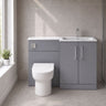 [BFLE2213R] Bramshall Contemporary 2 Door Floor Standing Combination Unit with Stone Basin, 1100mm, Choice of Orientation and Colour - Silo