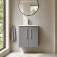 [BFLE2221B] Balterley Level Modern Bathroom 2 Soft Close Door & Minimalist Wall Hung Vanity Unit Basin, Satin Grey, 500mm - Silo