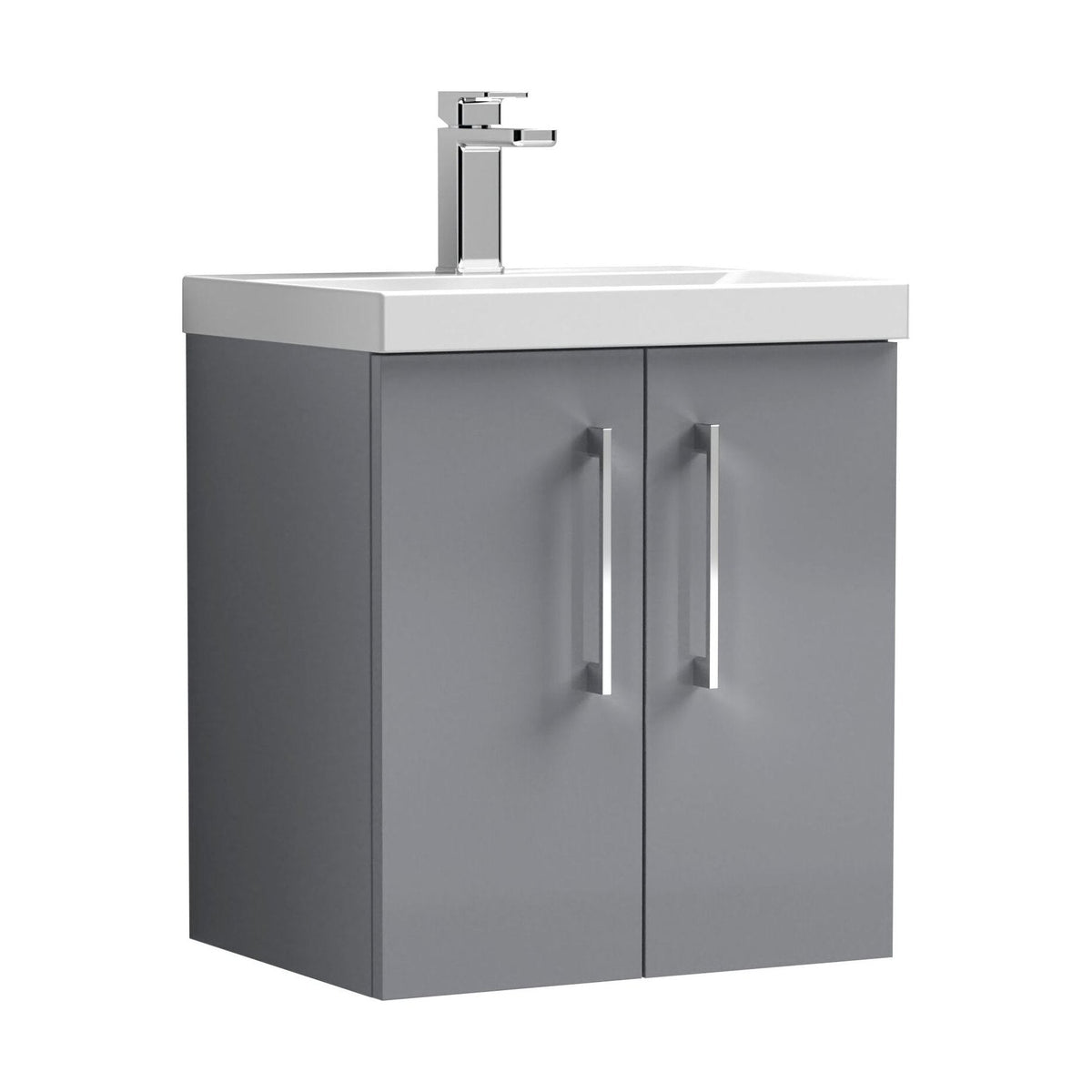 [BFLE2221D] Bramshall Contemporary 2 Door Wall Hung Vanity Basin Unit, Choice of Size, Colour and Basin - Cutout