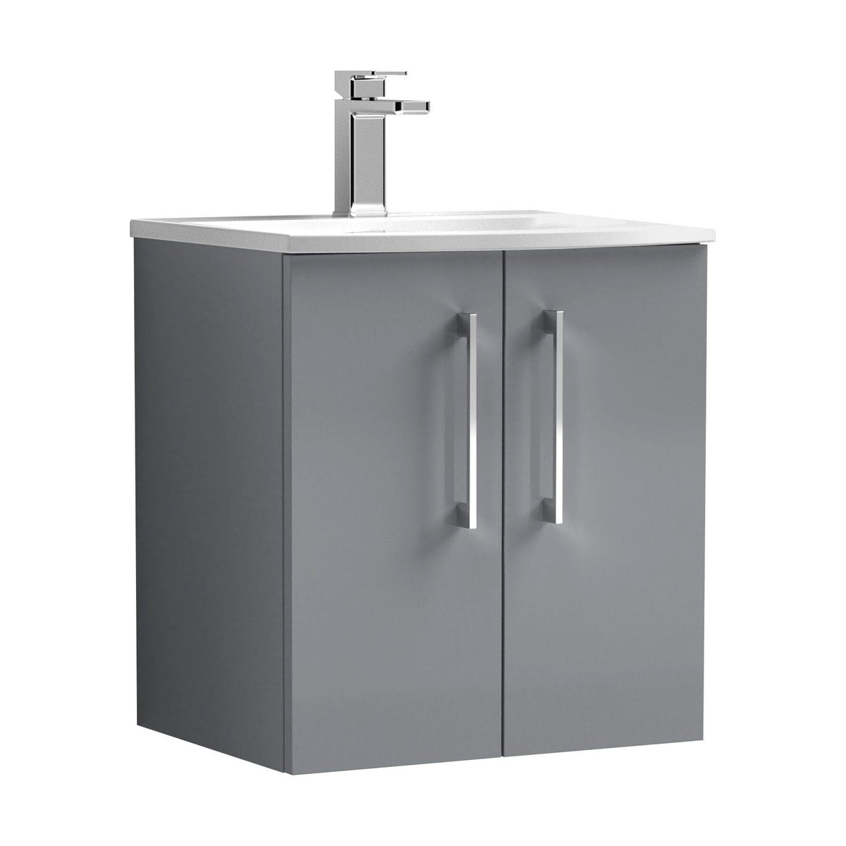 [BFLE2221G] Bramshall Contemporary 2 Door Wall Hung Vanity Basin Unit, Choice of Size, Colour and Basin - Cutout