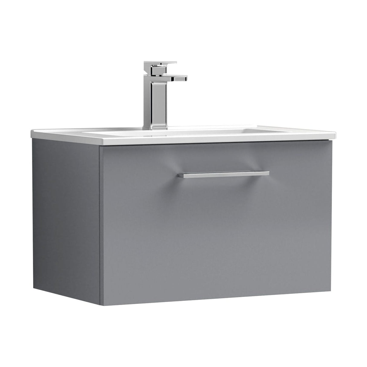 [BFLE2222B] Bramshall Contemporary 1 Soft Close Drawer Wall Hung Vanity Unit, Choice of Size/Basin Type/Colour - Cutout