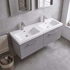 [BFLE2222C2] Bramshall Wall Hung 2 Drawer Vanity Basin Unit - 1200mm - Choice of Colour and Basin Type - Lifestyle 2