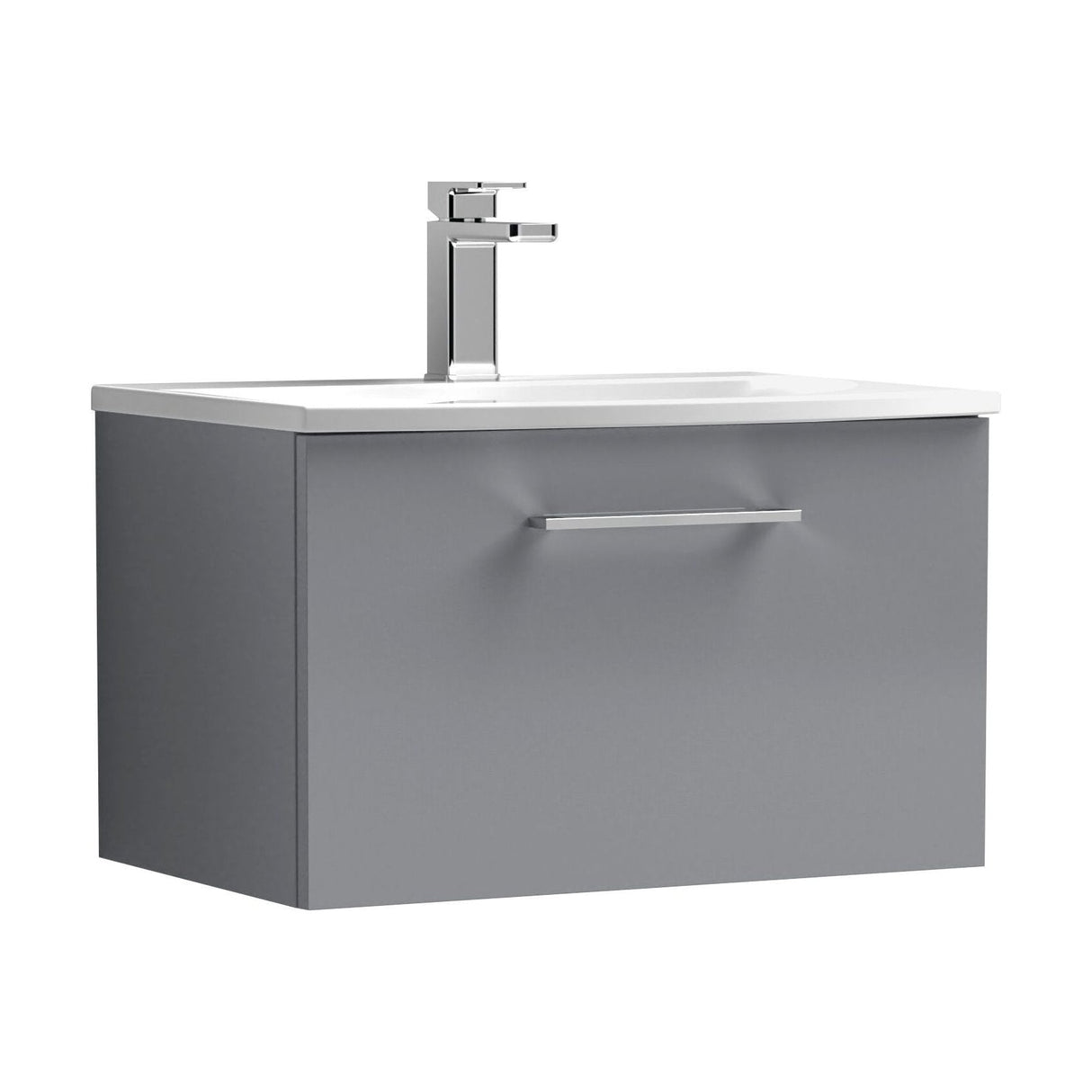 [BFLE2222G] Bramshall Contemporary 1 Soft Close Drawer Wall Hung Vanity Unit, Choice of Size/Basin Type/Colour - Cutout