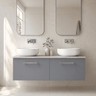 [BFLE2222LBG2] Bramshall Wall Hung 2 Drawer Vanity Unit with Bellato Grey Laminate Worktop, 1200mm, Choice of Colour - Silo