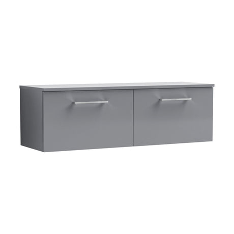 [BFLE2222W2] Balterley Level 1200mm Wall Hung 2 Drawer Vanity Unit with Worktop Stylish Storage Solution - Satin Grey - Cutout
