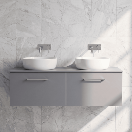 [BFLE2222W2] Bramshall 1200mm Wall Hung 2 Drawer Vanity Unit with Worktop, Choice of Colour - Silo