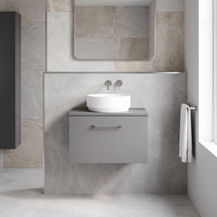 [BFLE2222W] Bramshall Contemporary 1 Soft Close Drawer Wall Hung Vanity Worktop Unit, Choice of Size/Colour