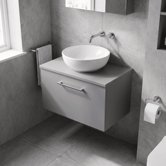 [BFLE2222W] Bramshall Contemporary 1 Soft Close Drawer Wall Hung Vanity Worktop Unit, Choice of Size/Colour