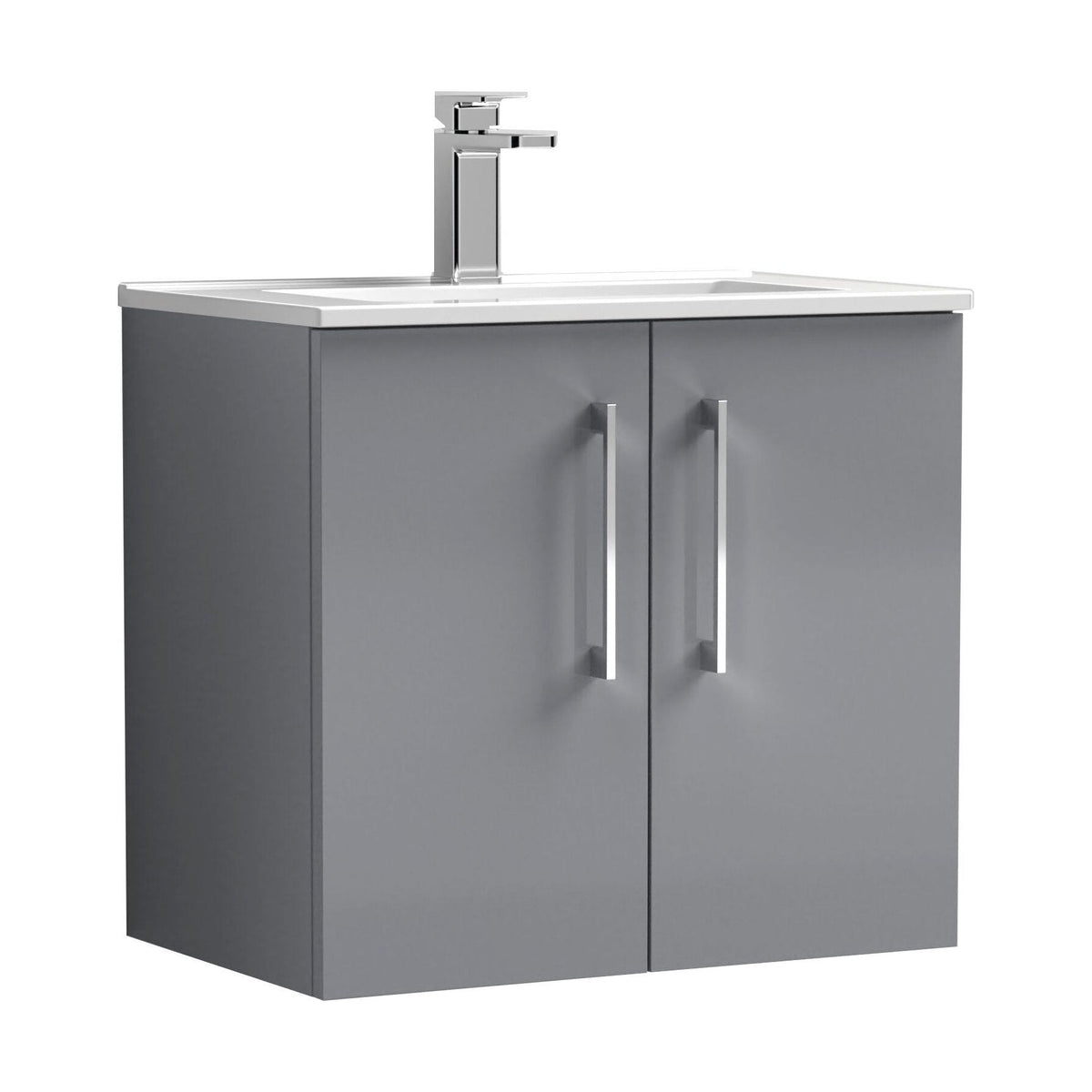 [BFLE2223B] Bramshall Contemporary 2 Door Wall Hung Vanity Basin Unit, Choice of Size, Colour and Basin - Cutout
