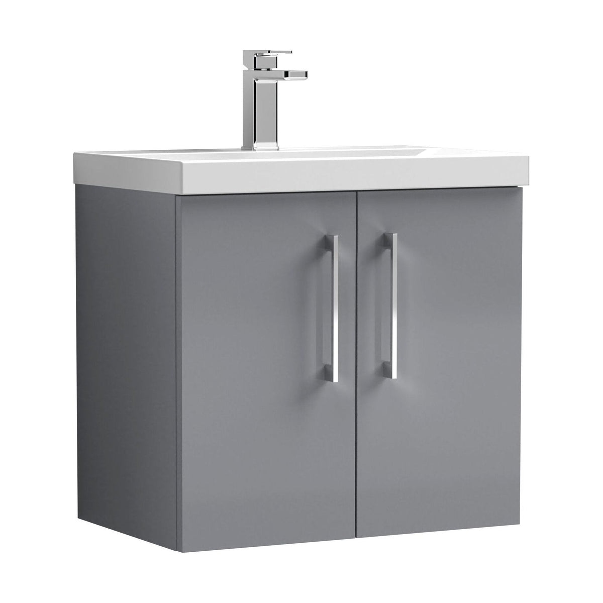 [BFLE2223D] Bramshall Contemporary 2 Door Wall Hung Vanity Basin Unit, Choice of Size, Colour and Basin - Cutout