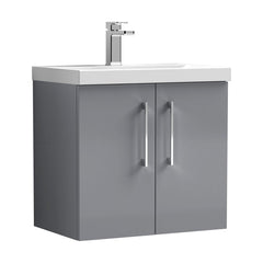 [BFLE2223D] Bramshall Contemporary 2 Door Wall Hung Vanity Basin Unit, Choice of Size, Colour and Basin - Cutout