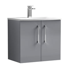 [BFLE2223G] Bramshall Contemporary 2 Door Wall Hung Vanity Basin Unit, Choice of Size, Colour and Basin - Cutout