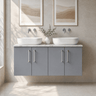 [BFLE2223LCM2] Bramshall Contemporary 4 Door Wall Hung Vanity Unit with Carrera Marble Laminate Worktop, 1200mm, Choice of Colour - Silo