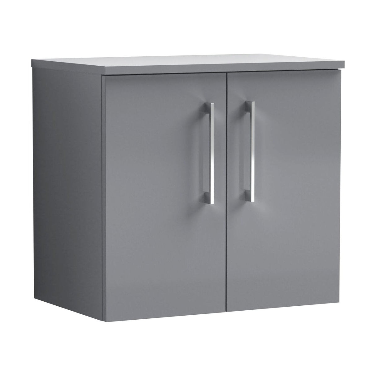 [BFLE2223W] Bramshall Contemporary 2 Door Wall Hung Vanity Unit with Worktop, 600mm, Choice of Colour - Cutout