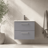 [BFLE2224B] Bramshall Contemporary 2 Soft Close Drawer Wall Hung Vanity Unit, Choice of Size/Basin Type/Colour - Silo