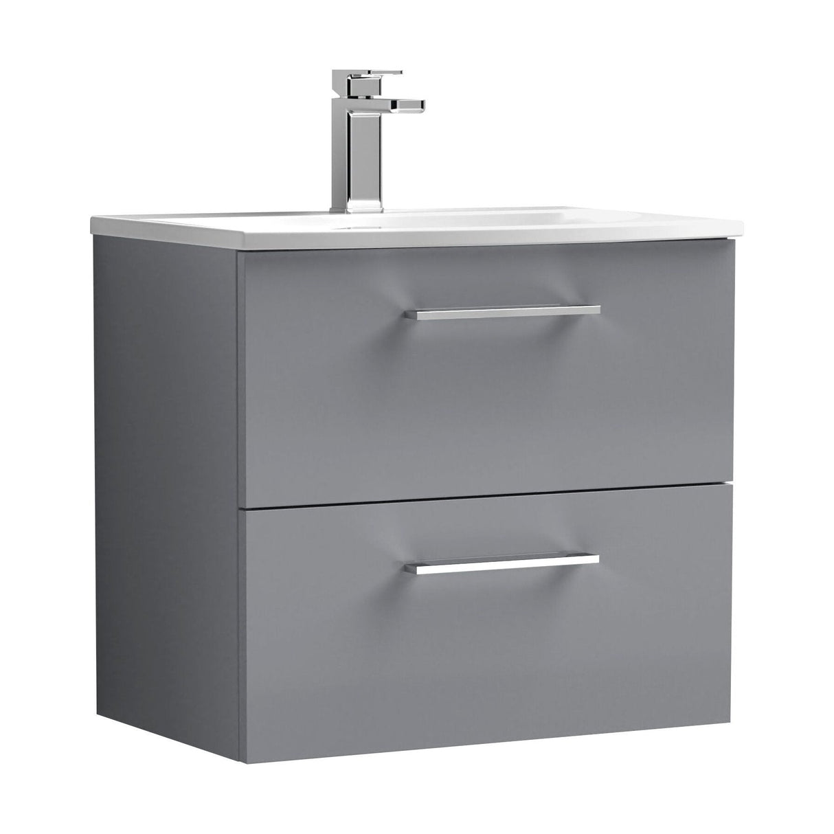[BFLE2224G] Bramshall Contemporary 2 Soft Close Drawer Wall Hung Vanity Unit, Choice of Size/Basin Type/Colour - Cutout