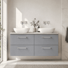 [BFLE2224LBG2] Bramshall Wall Hung 4 Drawer Vanity Unit with Bellato Grey Laminate Worktop, 1200mm, Choice of Colour - Silo