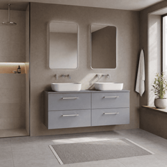 [BFLE2224W2] Bramshall Contemporary 4 Drawer Wall Hung Vanity Unit with Worktop, 1200mm, Choice of Colour