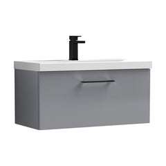 [BFLE2225AH018] Bramshall Wall Hung 1 Drawer Vanity Unit with Mid-Edge Ceramic Basin - Choice of Colour, Handle Finish and Size - Cutout
