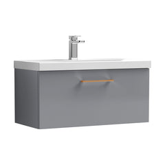[BFLE2225AH019] Bramshall Wall Hung 1 Drawer Vanity Unit with Mid-Edge Ceramic Basin - Choice of Colour, Handle Finish and Size - Cutout