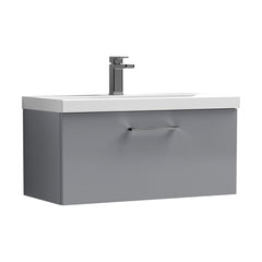 [BFLE2225AH716] Bramshall Wall Hung 1 Drawer Vanity Unit with Mid-Edge Ceramic Basin - Choice of Colour, Handle Finish and Size - Cutout