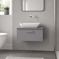 [BFLE2225W] Bramshall Contemporary 1 Soft Close Drawer Wall Hung Vanity Worktop Unit, Choice of Size/Colour