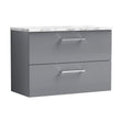 [BFLE2226LCM] Balterley Level 800mm Wall Hung 2 Drawer Vanity Unit with Laminate Worktop for Stylish Compact Bathroom Storage Satin Grey - Cutout