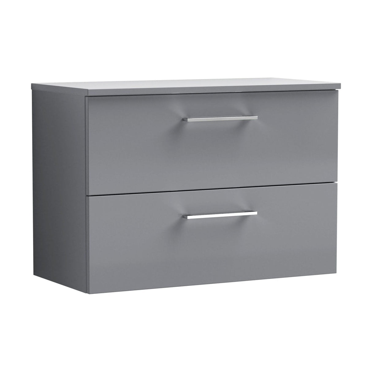 [BFLE2226W] Bramshall Contemporary 2 Soft Close Drawer Wall Hung Vanity Unit with Worktop, Choice of Size and Colour - Cutout