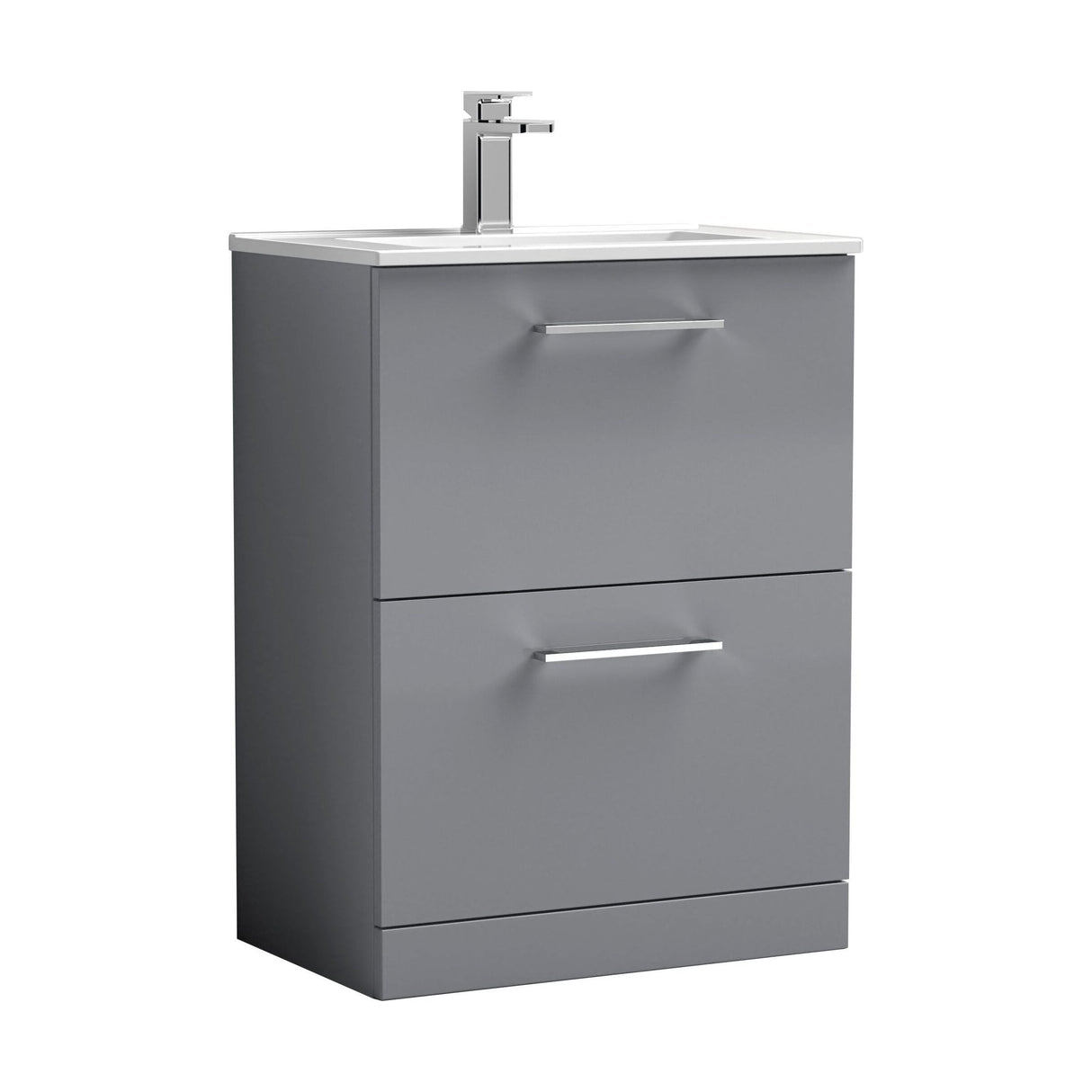 [BFLE2233B] Bramshall Contemporary 2 Drawer Floor Standing Vanity Unit, Choice of Size, Colour and Basin - Cutout