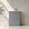 [BFLE2233B] Bramshall Contemporary 2 Drawer Floor Standing Vanity Unit, Choice of Size, Colour and Basin - Silo