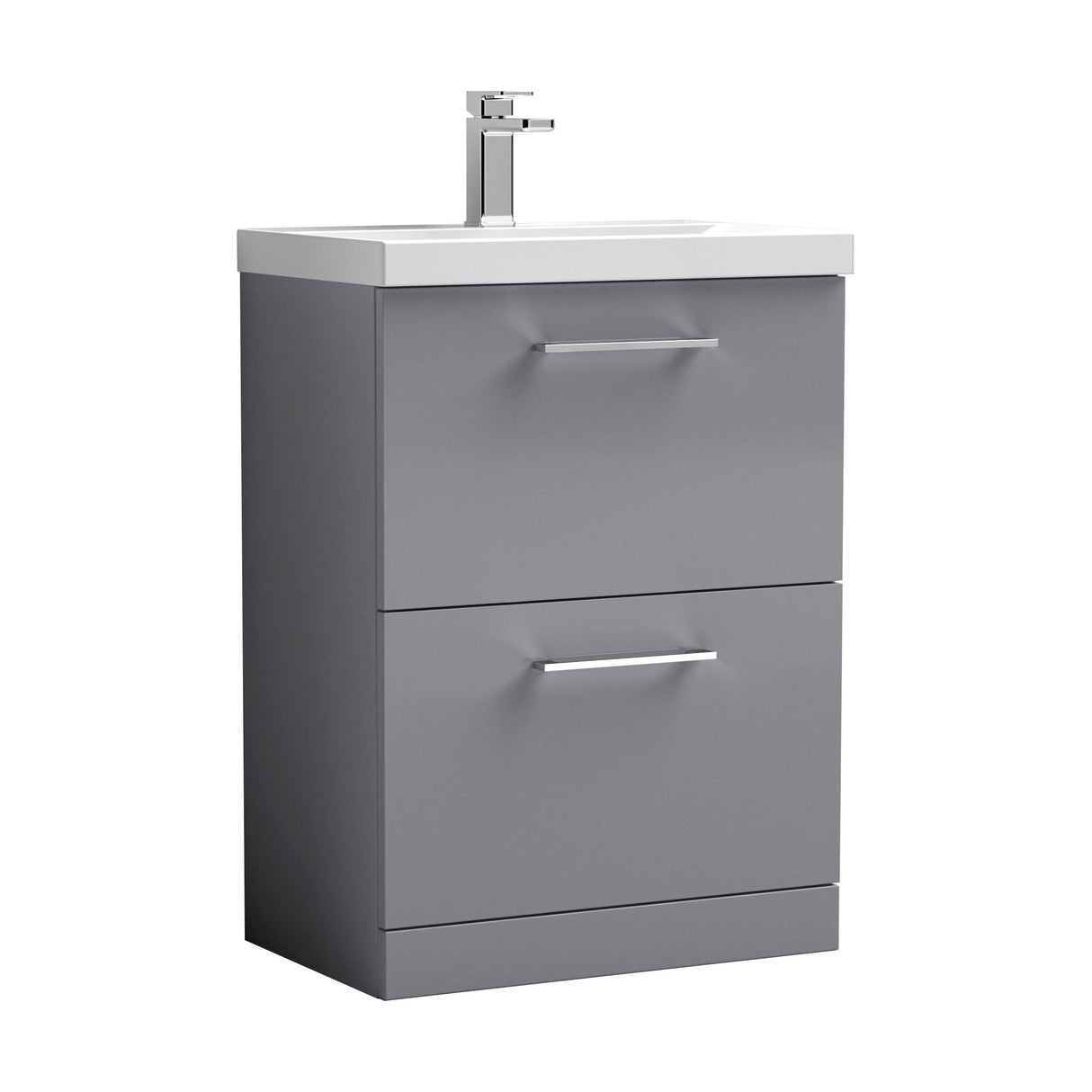 [BFLE2233D] Bramshall Contemporary 2 Drawer Floor Standing Vanity Unit, Choice of Size, Colour and Basin - Cutout