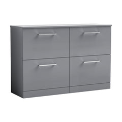 [BFLE2233W2] Bramshall Contemporary 4 Drawer Floor Standing Vanity Unit with Worktop, 1200mm, Choice of Colour - Cutout