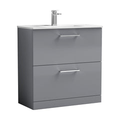 [BFLE2235B] Bramshall Contemporary 2 Drawer Floor Standing Vanity Unit, Choice of Size, Colour and Basin - Cutout