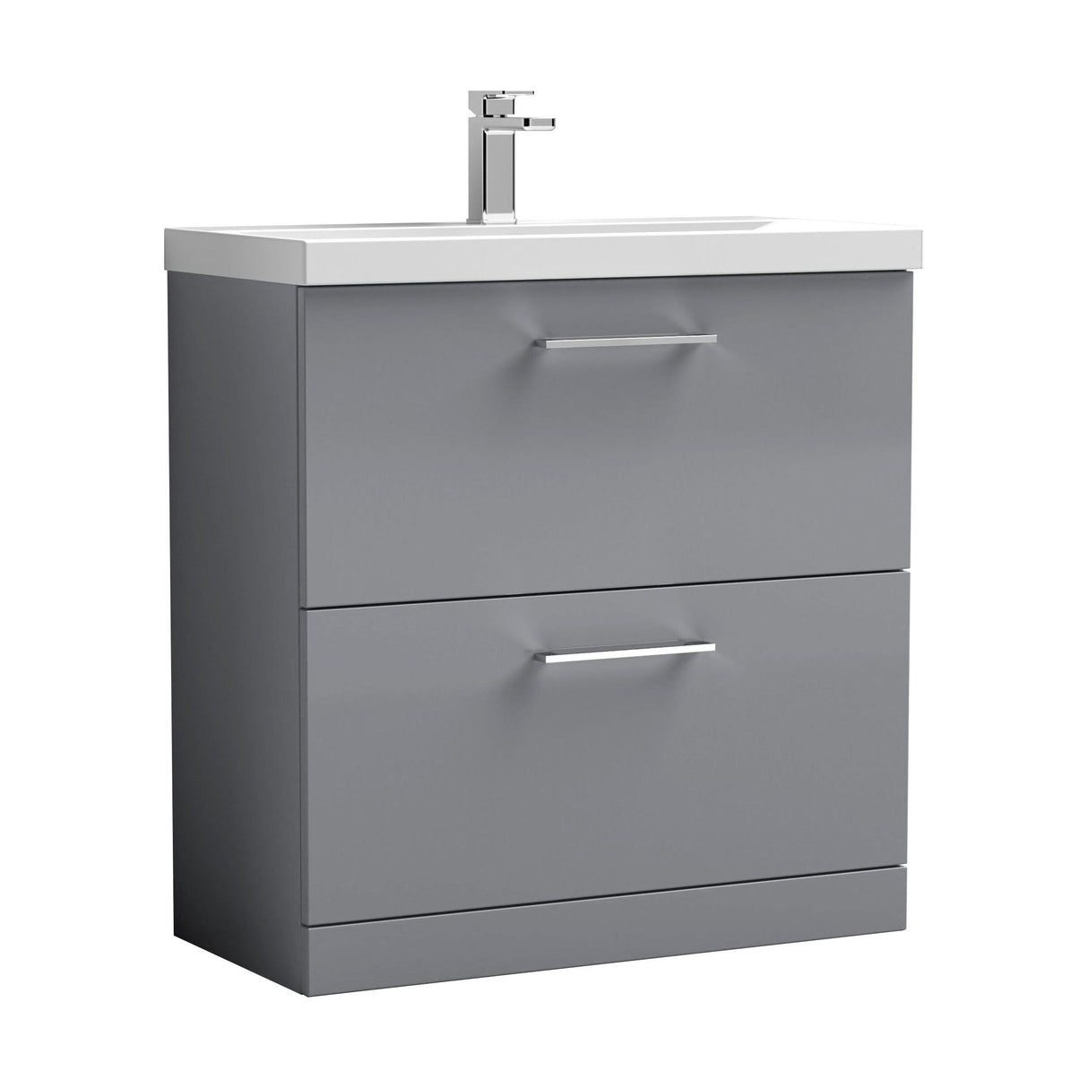 [BFLE2235D] Bramshall Contemporary 2 Drawer Floor Standing Vanity Unit, Choice of Size, Colour and Basin - Cutout