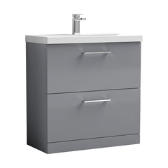 [BFLE2235D] Bramshall Contemporary 2 Drawer Floor Standing Vanity Unit, Choice of Size, Colour and Basin - Cutout