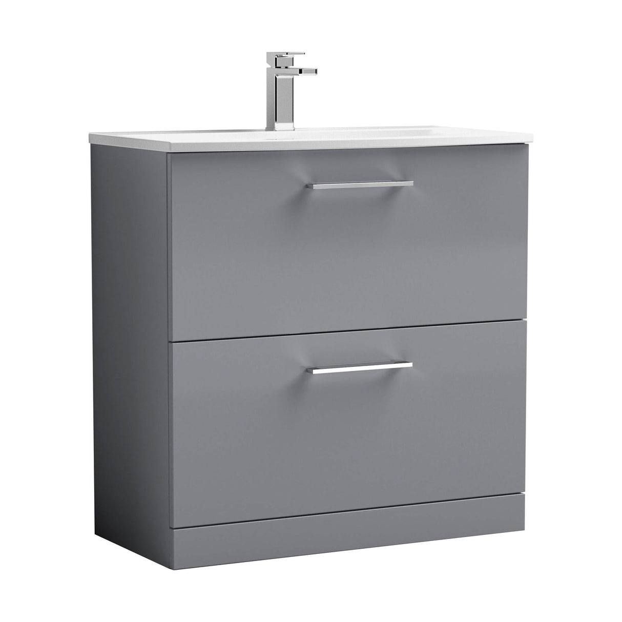[BFLE2235G] Bramshall Contemporary 2 Drawer Floor Standing Vanity Unit, Choice of Size, Colour and Basin - Cutout