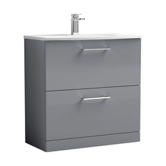[BFLE2235G] Bramshall Contemporary 2 Drawer Floor Standing Vanity Unit, Choice of Size, Colour and Basin - Cutout