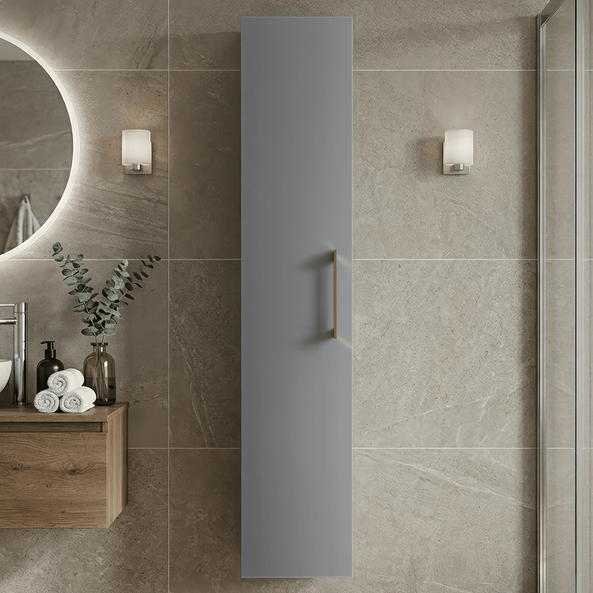 [BFLE2261H1516] Bramshall 300mm Wall Hung 1 Door Tall Unit – Choice of Colour and Handle Finish - Silo