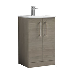 [BFLE2501B] Bramshall Contemporary 2 Soft Close Doors Floor Standing Vanity Basin Unit, Choice of Size/Basin Type/Colour - Cutout