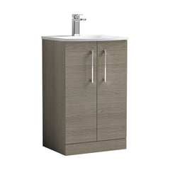 [BFLE2501G] Bramshall Contemporary 2 Soft Close Doors Floor Standing Vanity Basin Unit, Choice of Size/Basin Type/Colour - Cutout