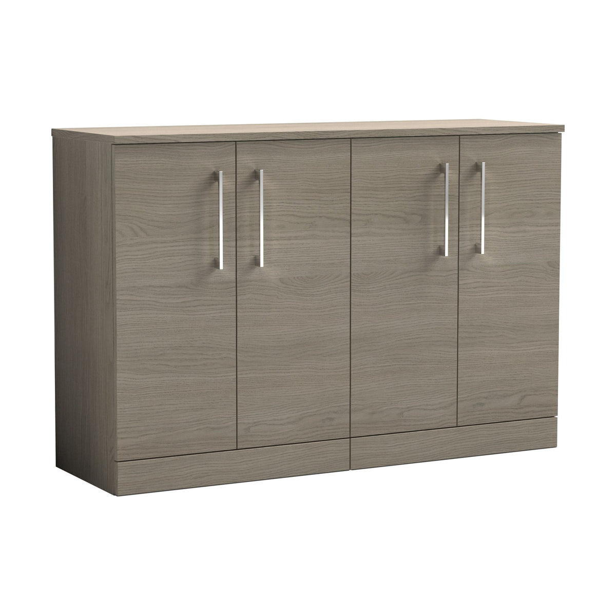 [BFLE2503W2] Bramshall Contemporary 4 Door Floor Standing Vanity Unit with Worktop, 1200mm, Choice of Colour - Cutout