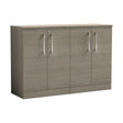 [BFLE2503W2] Balterley Level Modern Bathroom 2 Door Floor Standing Vanity Unit with Worktop & Handles, Grey Vicenza Oak, 1205 mm - Cutout