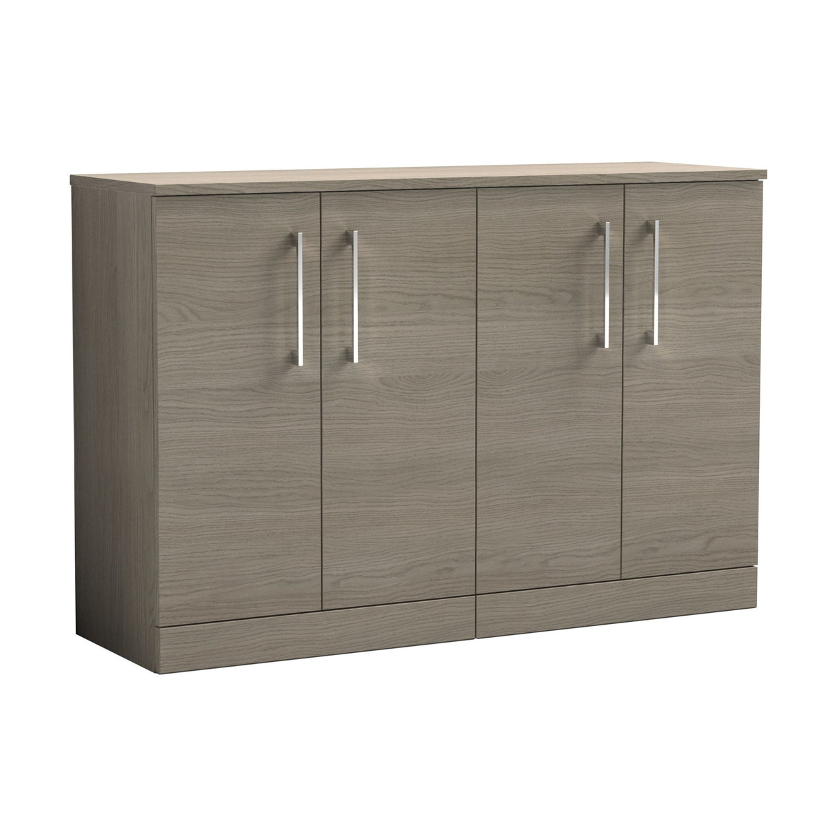 [BFLE2503W2] Balterley Level Modern Bathroom 2 Door Floor Standing Vanity Unit with Worktop & Handles, Grey Vicenza Oak, 1205 mm - Cutout