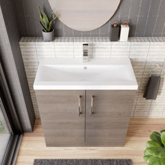 [BFLE2505A] Contemporary Floor Standing Vanity Unit with Mid-Edge Basin, Choice of Size - Lifestyle 2