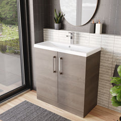[BFLE2505A] Contemporary Floor Standing Vanity Unit with Mid-Edge Basin, Choice of Size - Lifestyle 3