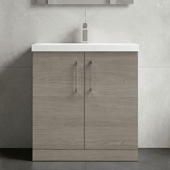 [BFLE2505A] Contemporary Floor Standing Vanity Unit with Mid-Edge Basin, Choice of Size - Silo