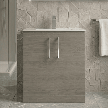 [BFLE2505B] Bramshall Contemporary 2 Soft Close Doors Floor Standing Vanity Basin Unit, Choice of Size/Basin Type/Colour - Silo