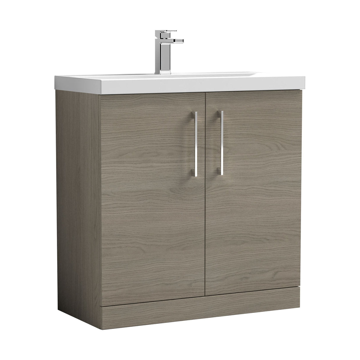 [BFLE2505D] Bramshall Contemporary 2 Soft Close Doors Floor Standing Vanity Basin Unit, Choice of Size/Basin Type/Colour - Cutout